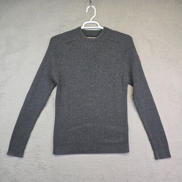 Vintage Abercrombie‎ Fitch Sweater Men's XL Gray Ribbed Knit Preppy Y2K Academia - Picture 1 of 8